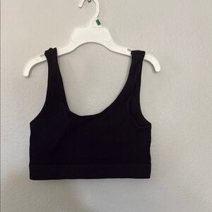 Black Ribbed Crop Top